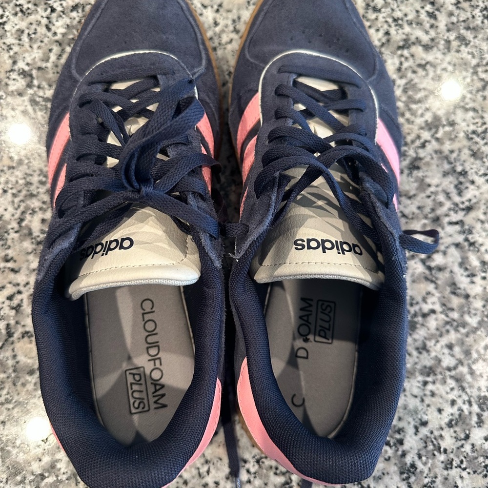 Adidas Women's Pink and Navy Sneakers